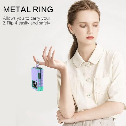 BENTOBEN Samsung Galaxy Z Flip 4 Case, Z Flip 4 5G Case, Heavy Duty 2 in 1 Full Body Rugged Shockproof Protection Cover with Ring Girls Women Boy Men Covers for Galaxy Z Flip 4 6.7", Purple/Mint in Kuwait