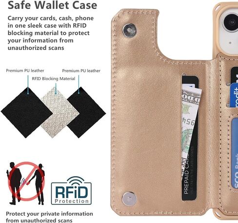 iCoverCase Compatible with iPhone 14 Wallet Phone Case with Card Holder for Women, RFID Blocking Embossed PU Leather Wrist Strap Case 6.1 Inch (Heart Purple) in Kuwait