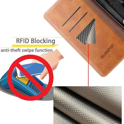 SUANPOT for Samsung Galaxy Note 10+/10 Plus 6.8" with RFID Blocking Leather Wallet case Credit Card Holder, Flip Folio Book Phone case Cover for Women Men for Note10 Plus case Wallet Black in Saudi Arabia