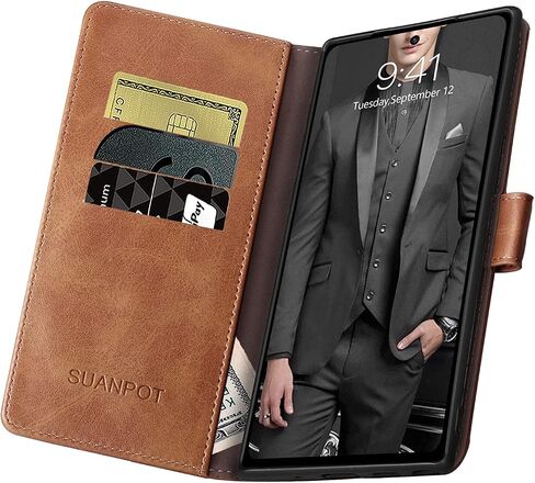 SUANPOT for Samsung Galaxy Note 10+/10 Plus 6.8" with RFID Blocking Leather Wallet case Credit Card Holder, Flip Folio Book Phone case Cover for Women Men for Note10 Plus case Wallet Black in Saudi Arabia