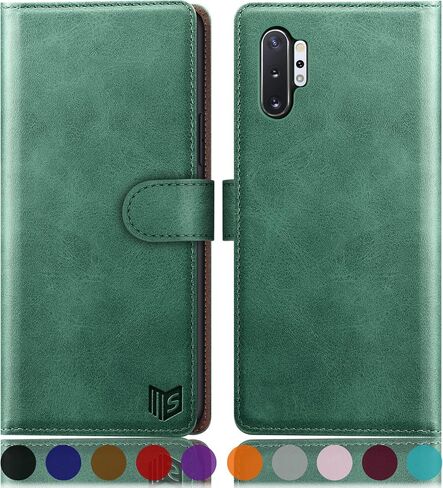 SUANPOT for Samsung Galaxy Note 10+/10 Plus 6.8" with RFID Blocking Leather Wallet case Credit Card Holder, Flip Folio Book Phone case Cover for Women Men for Note10 Plus case Wallet Black in Saudi Arabia