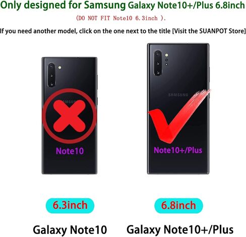 SUANPOT for Samsung Galaxy Note 10+/10 Plus 6.8" with RFID Blocking Leather Wallet case Credit Card Holder, Flip Folio Book Phone case Cover for Women Men for Note10 Plus case Wallet Black in Saudi Arabia
