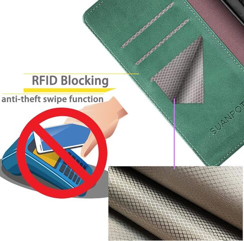 SUANPOT for Samsung Galaxy Note 10+/10 Plus 6.8" with RFID Blocking Leather Wallet case Credit Card Holder, Flip Folio Book Phone case Cover for Women Men for Note10 Plus case Wallet Black in Saudi Arabia