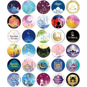 Eid Al-fitr Stickers 240 Pcs Ramadan Kareem and Eid Stickers Sheets Gift Tag Al-fitr Sticker for Kids
