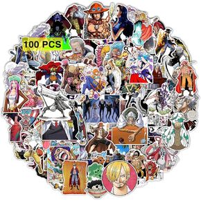 Pounchi Cool Anime Stickers (100 Pcs) Cartoon Anime Stickers Merchandise Gifts for Party Supplies Decorations Laptop Water Bottle Vinyl Stickers for Teens Kids