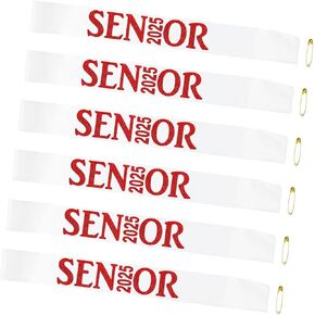 Senior Sash 2025 Red,White Senior Cheer Sashes Class of 2025 Graduation Celebration Class Competition Sash Party Supplies 6 Pack