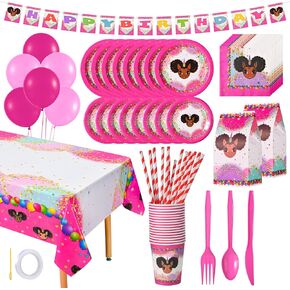 وجوه مفضلة أفرو نفخة عيد ميلاد يونيكورن في صندوق لـ 15 ضيفًا - Publegum Pink