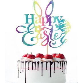 St. Patrick's Day Happy Birthday Cake Topper,Glitter Green Hat Clover Shamrock Rainbow,Lucky Leprechaun Cake Topper,Irish Clover St. Patrick's Day Theme Party Decorations for Boys Girls Gold