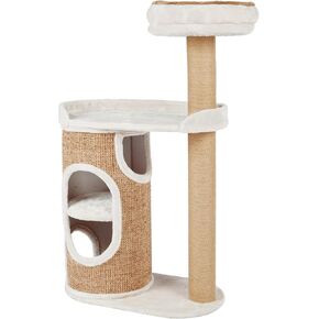Trixie Falco 46 in Cat Tower ، وظائف خدش Sisal ، شقة Cat المكونة من طابقين ، منصات فخمة ، سرير قابل للإزالة ، بني ، 117 سم