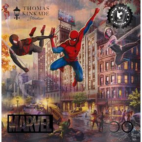 Ceaco - Silver Select - Marvel Kinkade - Spider-Man and Friends: The Ultimate Alliance - 500 Piece Jigsaw Puzzle for Adults - Challenging Puzzle Perfect for Game Nights