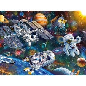 Ravensburger Cosmic Exploration Kids Jigsaw Puzzle | 200 Unique XXL Pieces | Anti-Glare Fun & Educational Toy | FSC Certified - 19.5" x 14.25" Multicolor