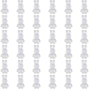 SUPERFINDINGS 60Pcs Rabbit Acrylic Bead Clear Bunny Beads Cute Bracelet Bead Necklace Bead DIY Bunny Bead or Jewelry Making Craft Birthday Gift Hole 2.5mm