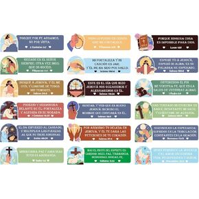 Spanish Christian Bible Verse Stickers | Inspirational Scripture Decals | Religious Seal Labels for Appreciation,Envelop,Birthday,Journal (180pcs)