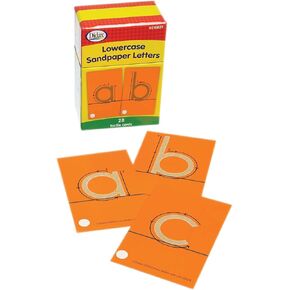 DDidax Lowercase Sandpaper Letters - 28 Tactile Alphabet Cards for Grades Pre-K to 1st - Educational Letter Resources for Young Learners
