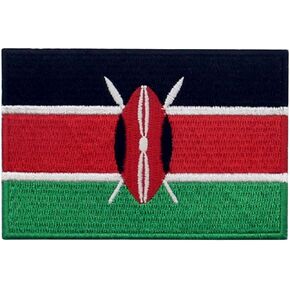Kenya Flag Patch Embroidered Applique Iron On Sew On Kenyan National Emblem