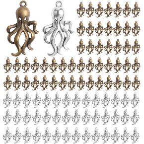 Opexicos 120Pcs Octopus Charms Octopus Pendants Antiqued Bronze Tone Making DIY Handmade Accessories Craft 17 x 28 mm