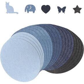 20pcs Jeans Patches Iron on Inside, 5.3 x 4.3 Inch 5 Colors Decorative Jeans Repair Patch Denim Patch Iron On Mending Fabric Pure Cotton for Bags Pants Clothes Pockets Knees Elbow Holes