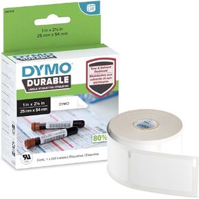 DYMO LabelWriter Durable Laboratory and Medical Labels, 25 mm x 54 mm, 500 Labels