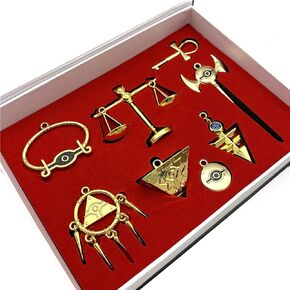8 PCS Millennium Items Set Collection, Eye Ring Pendant Millennium Puzzle Necklace Animation Peripherals Pendant Necklace Cartoon Props Quality Anime Cosplay Jewelry,Bb