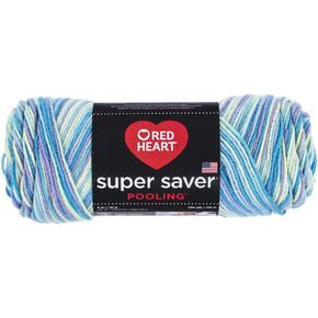 RED HEART Super Saver Yarn, Pooling - Stillwater, 9.5 x 3.5 x 3.5