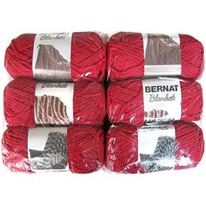Bernat Blanket Yarn, 5.3oz, 6-Pack (Cranberry)