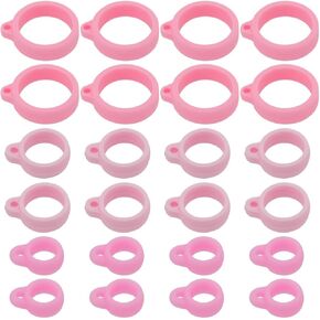 GORGECRAFT 60Pcs 3 Sizes Silicone Rubber Rings Anti-Lost Adjustable Holder Multipurpose Cases Necklace Lanyard Replacement Pendant Carrying Kit for Pens Keychains Office Sport 8mm 13mm 20mm