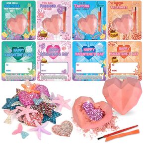 Shemira 24 Packs of Valentine's Day Cards for Kids with Plaster Digging Kits, School Classroom Valentine's Gifts Exchange, Valentine's Party Favors for Kids, Valentine's Greeting Cards Bulk for Kids