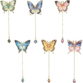 6 Pcs Metal Butterfly Bookmarks,Aesthetic Vintage Book Markers for Women with Chain 6 Colors Bookmarks for Reading Book Lovers Writers Readers