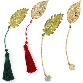 4 Pack Metal Bookmark for Women Leaf Bookmarks for Reading Women Beautiful Metal Bookmarks Chinese Style Bookmarks Gift Suitable for Book Lovers, Teens, Students, Teachers, Metal Bookmark