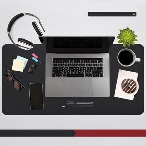 A91 Leather Durable PU Desk Pad - Waterproof, Office Desk Mat & Mouse Pad - Large 31.5" x 15.7" - Protect Your Desk & Enjoy Writing, Typing, and Browsing - Black
