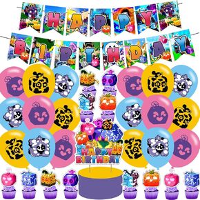 تشمل إمدادات الحفلات في Blox Fruits ، زخارف لعبة Blox Fruits Party Banner ، أغطية الكعك ، بالون لزخارف حفلة Blox Game Party