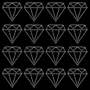 FINGERINSPIRE 6 Sheet Diamond Glitter Rhinestone Iron on Transfers 96 pcs Diamond Shape Glass Rhinestone Hotfix Appliques Flat Round Crystal Rhinestone Hot Melt Patches for Clothing Embellishment