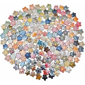 500g/1.1lb Flower Shape Ceramic Mosaic,Iridescent Irregular Mosaic Pieces for Home Decoration or DIY Crafts,Mosaic Making Supplies. (Pink)