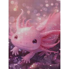 IPISSOI Salamander Axolotl Diamond Painting Kit, 5D DIY Diamond Art with Round Diamonds for Home Wall Decor and Gifts 12x16 inch