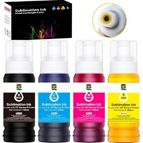 400ML Autofill Sublimation Ink Compatible for ET-2800 ET-2850 ET-4850 ET-3850 ET-2400 ET-3830 ET-2760 ET-15000 ET-4800 Inkjet Printers, Heat Press Transfer on Mugs T-Shirts