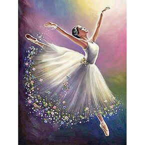 YSCOLOR Diamond Painting Round Pearl Complete 5D DIY Diamond Painting Ballet Dancer Girl 3D Rhinestone Embroidery Cross Stitch 5D Home Decoration Gift 11.8X15.8 in/30X40cm