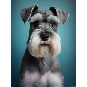 DIY Diamond Painting Kits Schnauzer Pattern 5D DIY Diamonds Art Adults Full Drill Round Gem Painting Crystal Craft Kit for Wall Decor 12x16 Inch