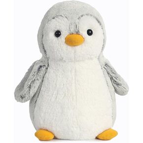 Aurora® Playful Pompom Penguin™ Stuffed Animal - Vibrant Companions - Endless Fun - Gray 11.5 Inches