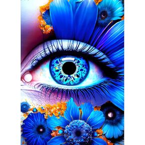 RICUVED Diamond Art Painting Kits for Adults, Landscape Diamond Painting Kits 5D Flowers Diamond Art Kit for Beginner, Eye Diamond Painting Full Round Drill Art and Craft for Gift Home Decor 12x16Inch