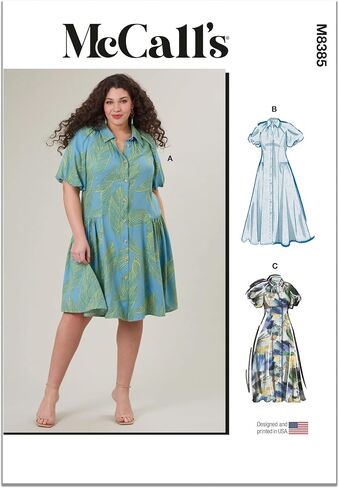 McCall's Women's Shirtdress Sewing Pattern Packet, Design Code M8385, Sizes 20W-22W-24W-26W-28W in Kuwait