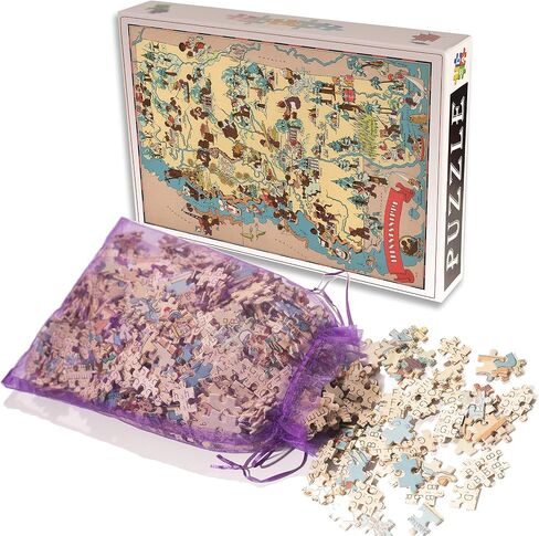New Jersey Wooden Map Jigsaw Puzzle Toys for Adults USA of State Map Decorate Puzzle Games 500 Piece in Saudi Arabia