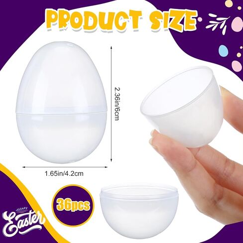 Shinyrelief 36 PCS توهج في بيض عيد الفصح المظلم 2.4 بوصة البلاستيك بيض قابلة للملء ، وسلة عيد الفصح حشو هدايا الحفلات إمدادات الزخارف (الأرجواني) in Kuwait