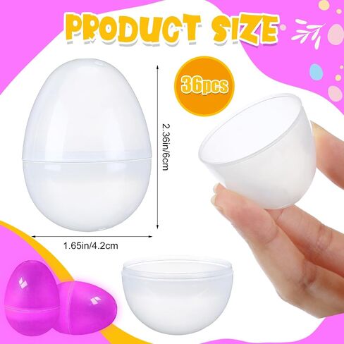 Shinyrelief 36 PCS توهج في بيض عيد الفصح المظلم 2.4 بوصة البلاستيك بيض قابلة للملء ، وسلة عيد الفصح حشو هدايا الحفلات إمدادات الزخارف (الأرجواني) in Kuwait