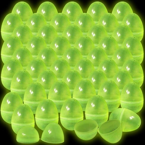 Shinyrelief 36 PCS توهج في بيض عيد الفصح المظلم 2.4 بوصة البلاستيك بيض قابلة للملء ، وسلة عيد الفصح حشو هدايا الحفلات إمدادات الزخارف (الأرجواني) in Kuwait