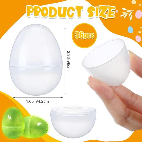 Shinyrelief 36 PCS توهج في بيض عيد الفصح المظلم 2.4 بوصة البلاستيك بيض قابلة للملء ، وسلة عيد الفصح حشو هدايا الحفلات إمدادات الزخارف (الأرجواني) in Kuwait