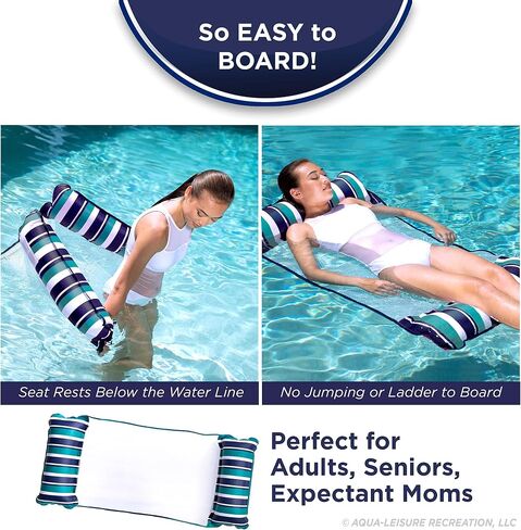Aqua Original 4-in-1 Monterey Hammock Pool Float & Water Hammock – Multi-Purpose, Inflatable Pool Floats for Adults – Patented Thick, Non-Stick PVC Material in Saudi Arabia