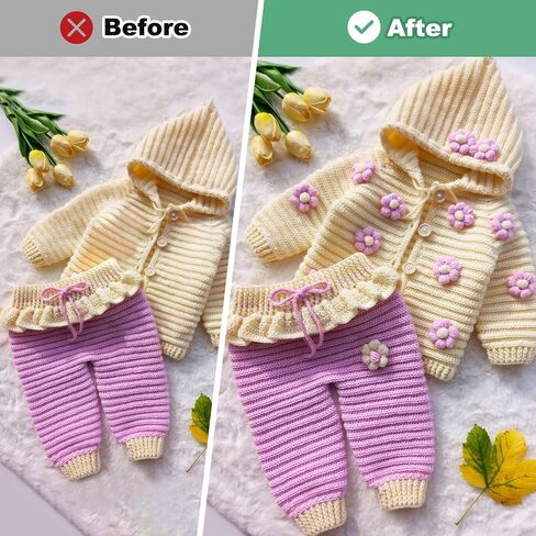 50-Pack Flower Sew on Patches,1.6 Inch Handmade Beautiful Crochet Flowers Crochet Floral Petals DIY Appliques Embellishments for DIY Clothes/Hats/Hair/Bags [Green and Yellow] in Saudi Arabia