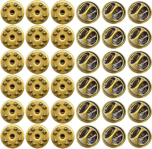 100 PCS Metal Locking Pin Backs,Brass Metal Locking Pin Keepers for Brooch Tie Hat Badge （Bronze/BJ） in Saudi Arabia