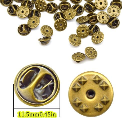 100 PCS Metal Locking Pin Backs,Brass Metal Locking Pin Keepers for Brooch Tie Hat Badge （Bronze/BJ） in Saudi Arabia