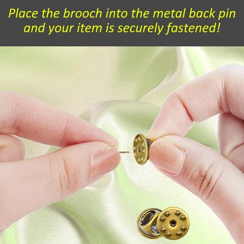 100 PCS Metal Locking Pin Backs,Brass Metal Locking Pin Keepers for Brooch Tie Hat Badge （Bronze/BJ） in Saudi Arabia